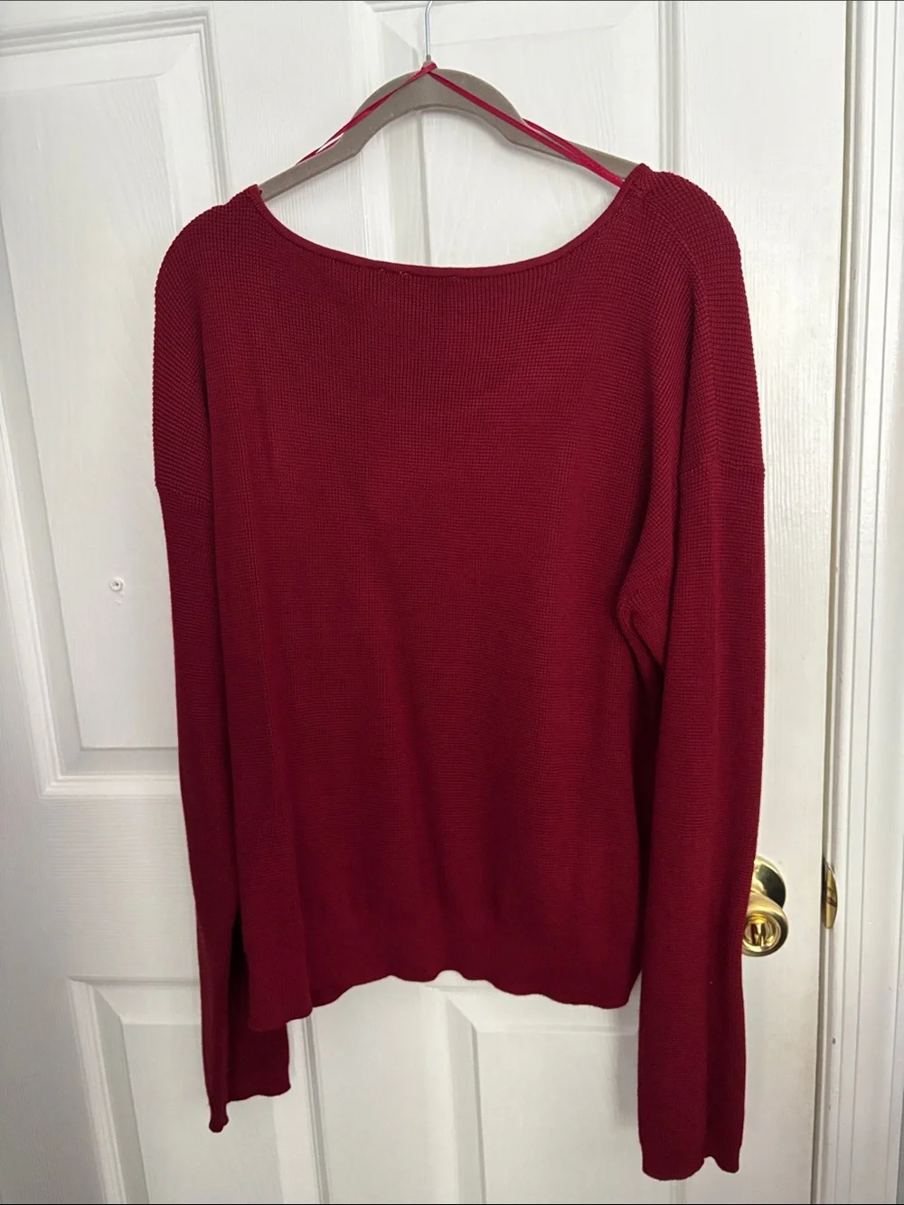 Cyrus Women's Deep Wine Scoop Neck Knit Sweater